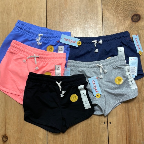 Cat & Jack Other - FIVE PACK  Cat & Jack Girls' 'Easy On Easy Of'f '  SHORTS,  M (7-8), NWT
